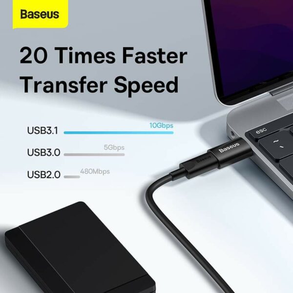 BASEUS Ingenuity Series Mini OTG Adapter USB 3.1 Male to Type-C Female Converter - Black