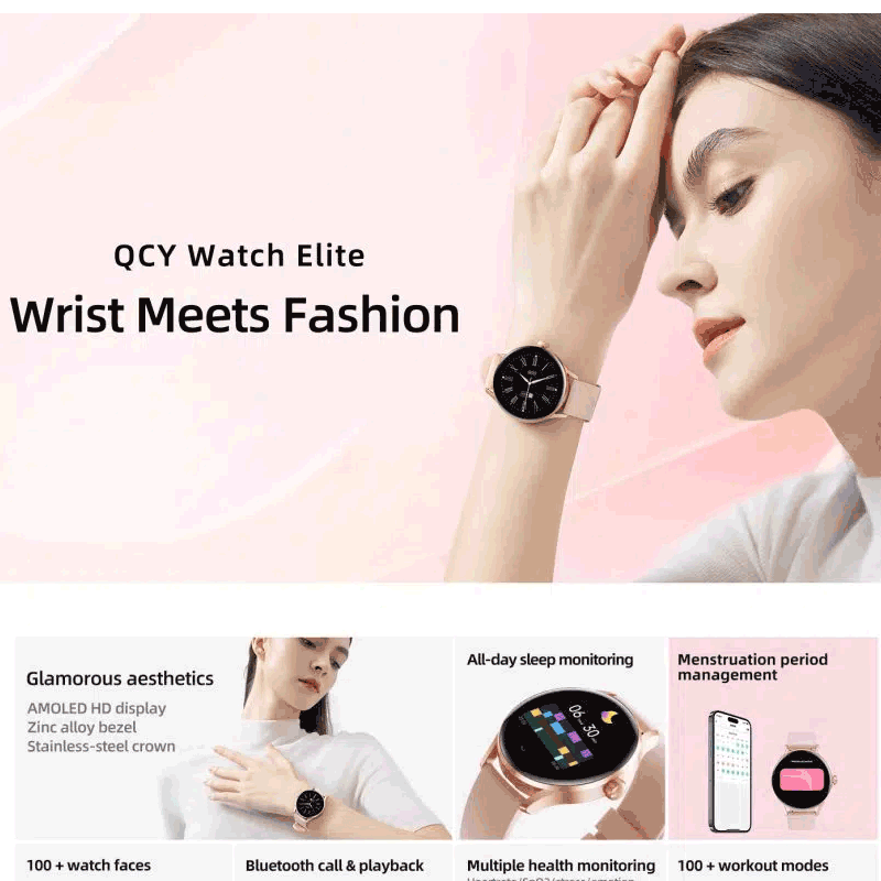 QCY Elite S11 Smart Watch for Women Amoled Display
