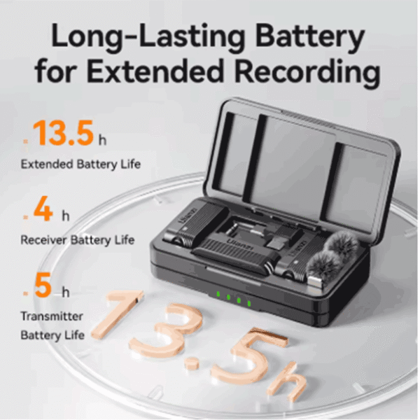 Ulanzi A100 Wireless Microphone Lavalier MIC for iPhone 15 Pro Pro Max Camera Sound Recording - Image 4