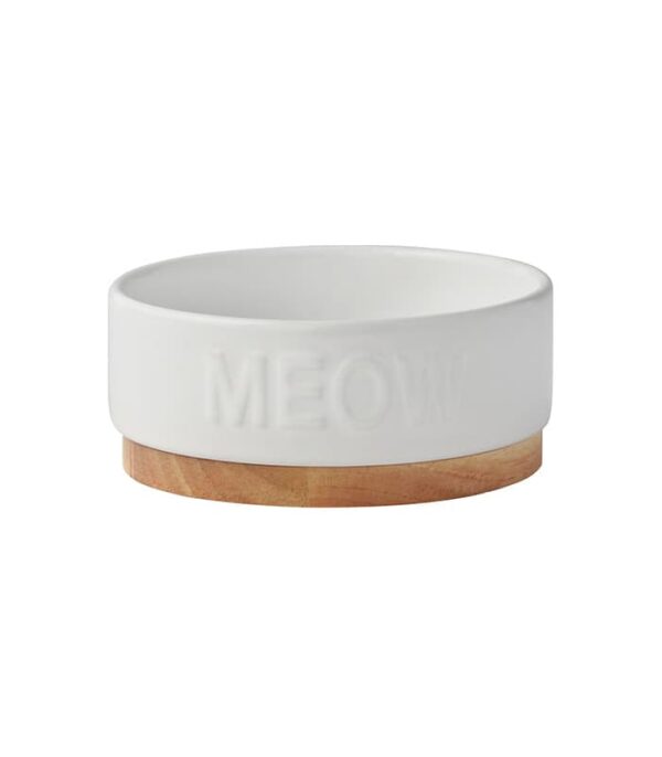 Frisco Round Meow Non-skid Ceramic Cat Bowl - Image 1