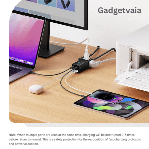 Baseus 65W Extension Cord Power Strip with USB-C & USB-A – 1.5m