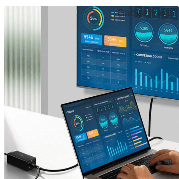 Baseus GaN5 Pro 67W Desktop Charger with HDMI & USB4 Dock – 4-in-1 Hub