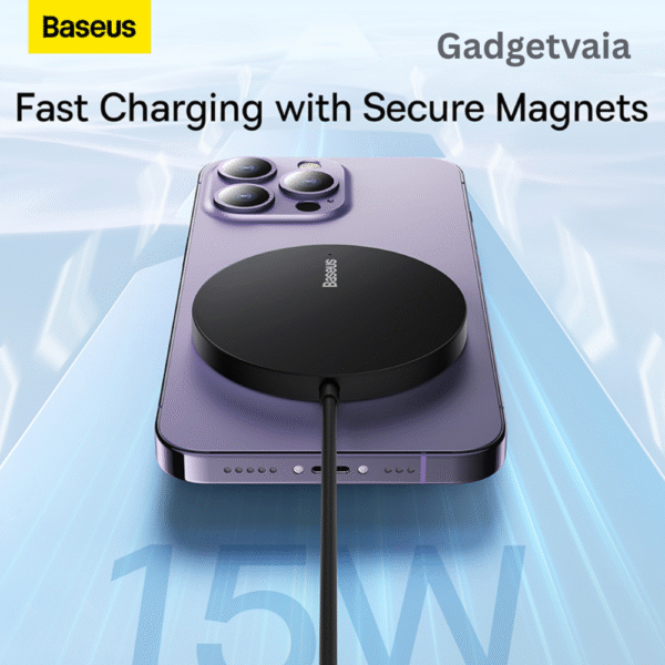 Baseus Simple Mini 3 Magnetic Wireless Charger For iphone and Samsung - Image 3