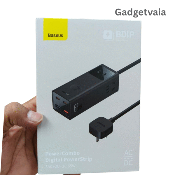 Baseus 65W Extension Cord Power Strip with USB-C & USB-A – 1.5m