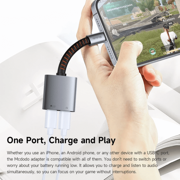 Mcdodo CA-312 USB C to Type C & DC3.5mm 2 in 1 Charging & Audio Converter