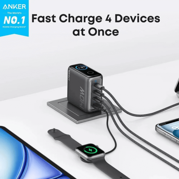 Anker Zolo B2697 Laptop Charger 140W 4-Port PD 3.1 with Touch Control & USB-C Cable