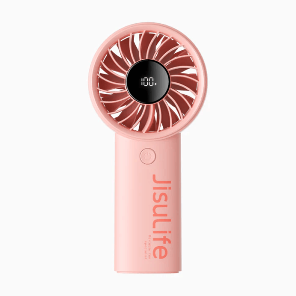 JisuLife Life4 handheld fan 3600mAh in pink with LED display